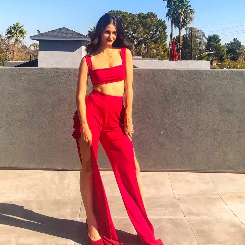 Vibrant red two piece set!